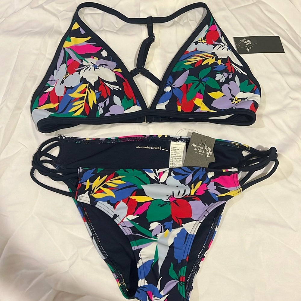 Abercrombie Navy Print Bikini Set
